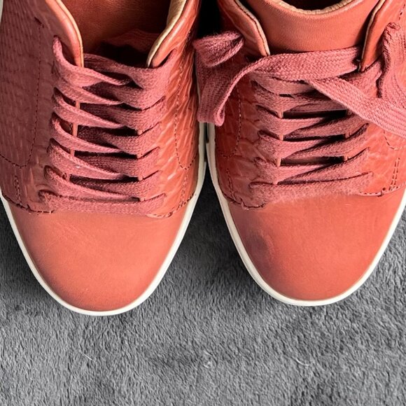 Frye Ivy Snake Embossed Leather Women Sneakers in Rosewood Size 8.5 - Picture 3 of 11